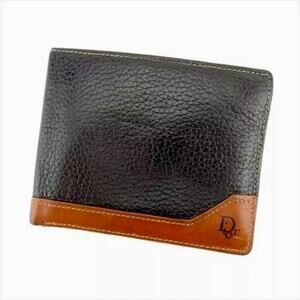 Authentic CD Christian Dior Vintage Leather Bifold Wallet Colorblock